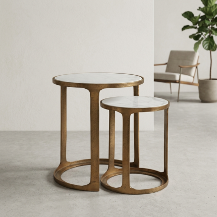 Aurelia Marble Nesting Side Table Set