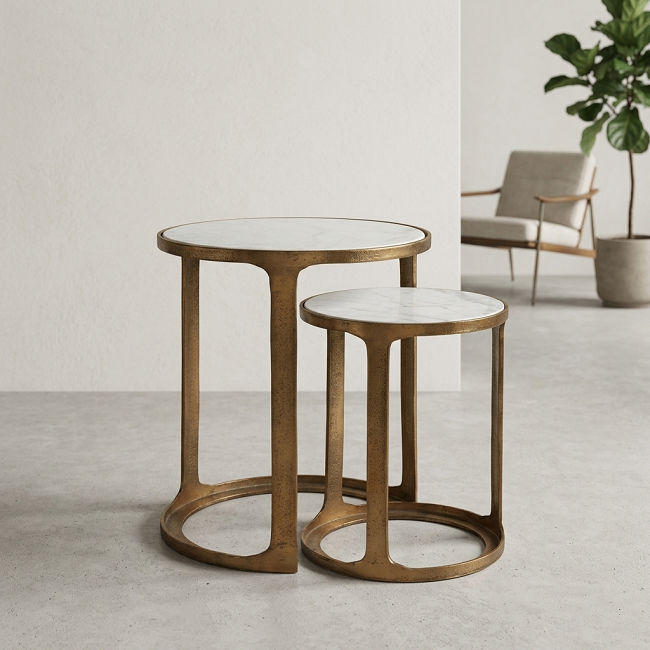 Aurelia Marble Nesting Side Table Set
