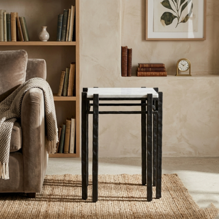 Noir Marble Nesting Table Set