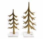 Luxury Golden Tree Sculpture Set with Marble Base - Image 2