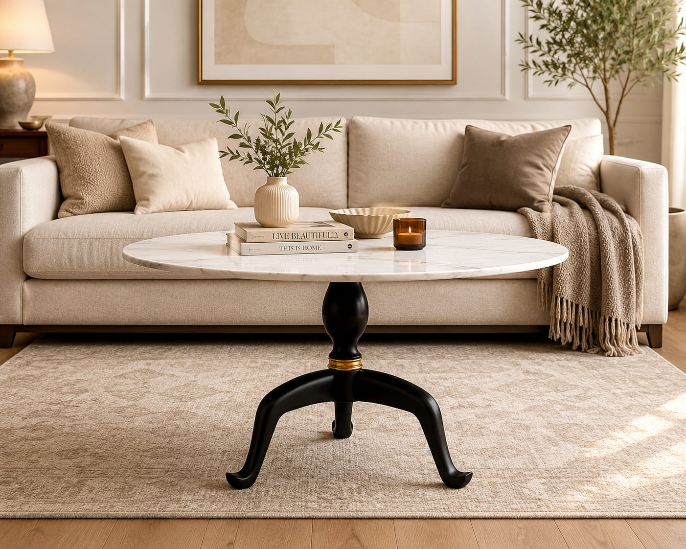 WhatsApp Image 2026-06-18 at 4.28.22 PM Imperial Marble Pedestal Dining Table - Image 1